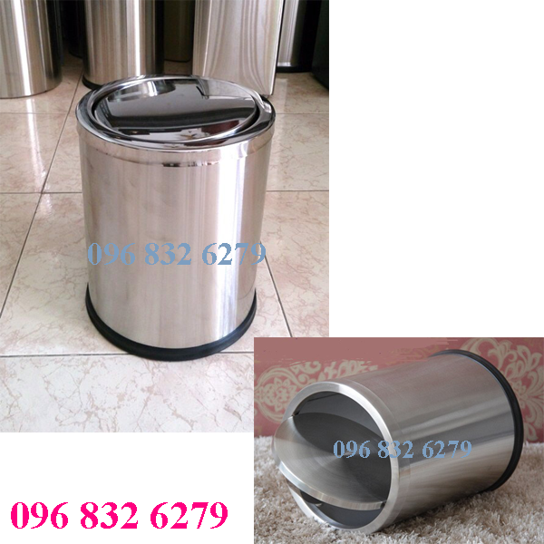THÙNG RÁC INOX NẮP LẬT TRONG NHÀ VỆ SINH - TRNL01